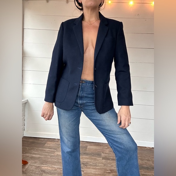 Vintage Navy Blazer the Fashion Place 80s 12 - Picture 2 of 6